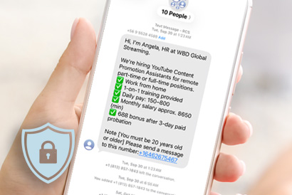 Job Offer Text Message Scam
